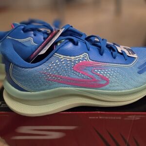 Skechers Youth Blue and Pink Sneakers